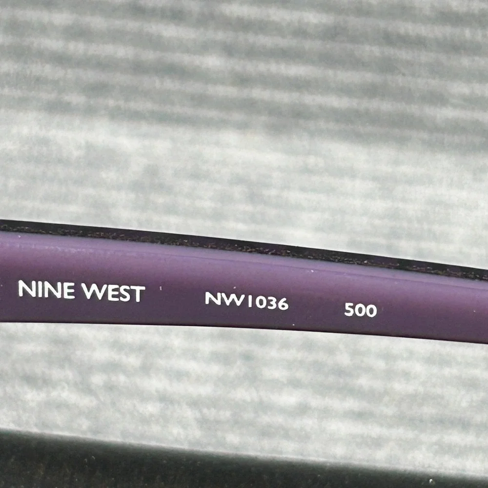 Nine West NW1036 500 Purple Oval Semi-Rimless Y2k Eyeglasses Frames 52-16-135